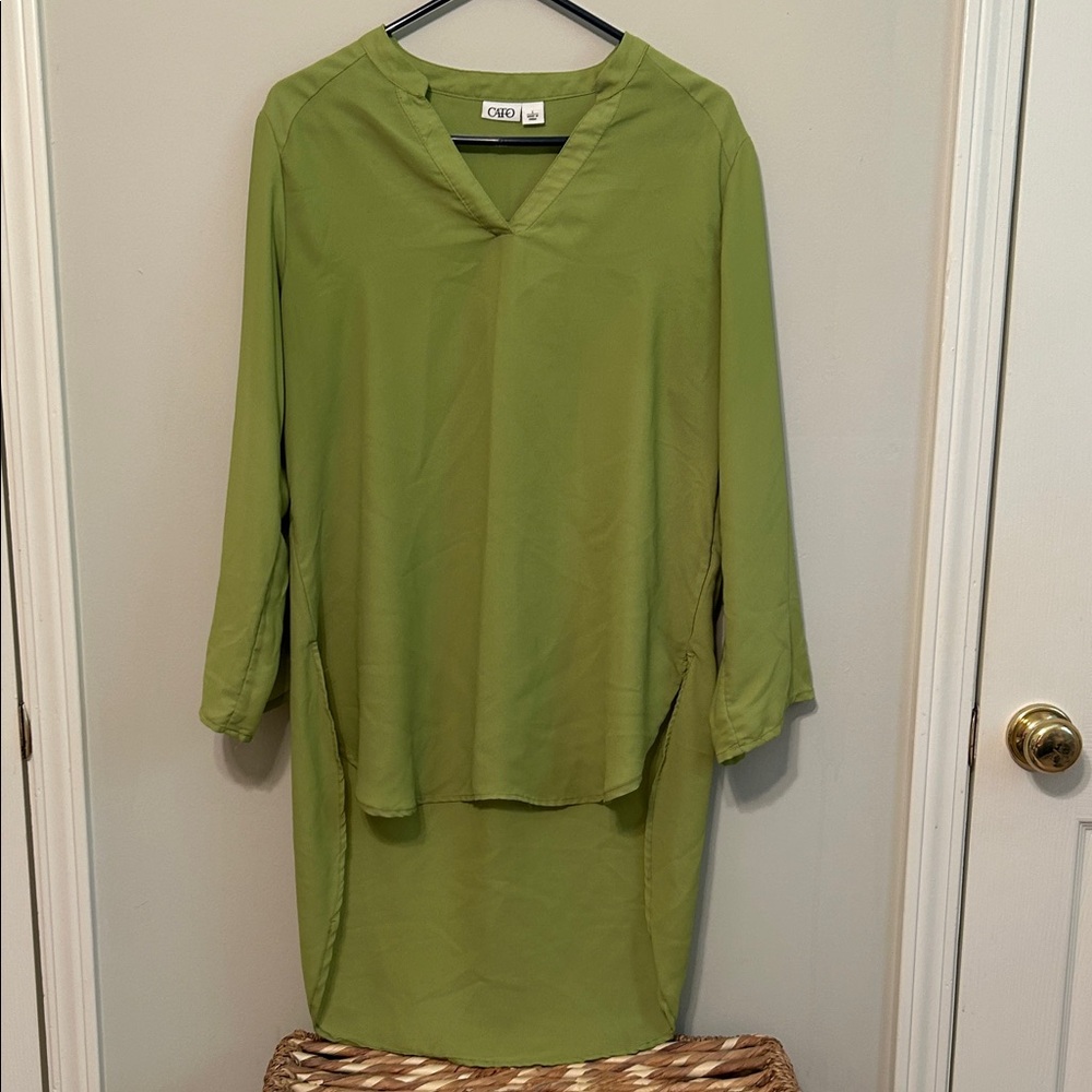 Cato Sage Green V-Neck Tunic